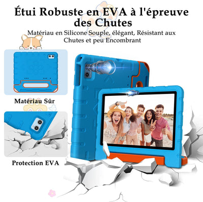 ZIOVO Tablet 10 Zoll Android mit 20GB RAM+128GB ROM(TF 1TB), 5G WiFi 6, Octa-Core, Widevine L1, Face ID, 1280 * 800, 6000mAh, Bluetooth 5.0, GMS Certified Tablet mit Eva Case - Blau