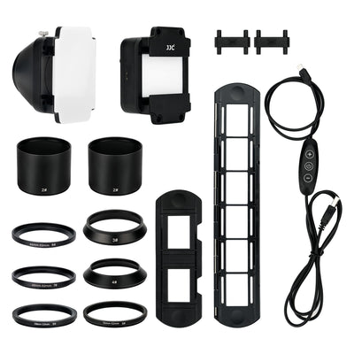 JJC 35mm Film Negativ Scanner, Film Digitalisierungsadapter Mit LED Beleuchtungsset, Dia und Filmhalter Zum Kopieren von Negativfilmen, Zubehör für Film und Dia Scanner