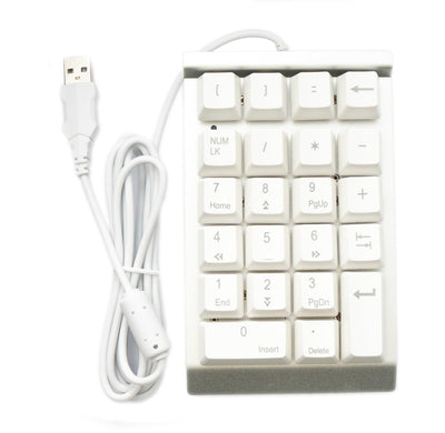 System-S Numpad Ziffernblock 23 Tasten USB 2.0 Typ A mechanische Tastatur mit LED in Weiß