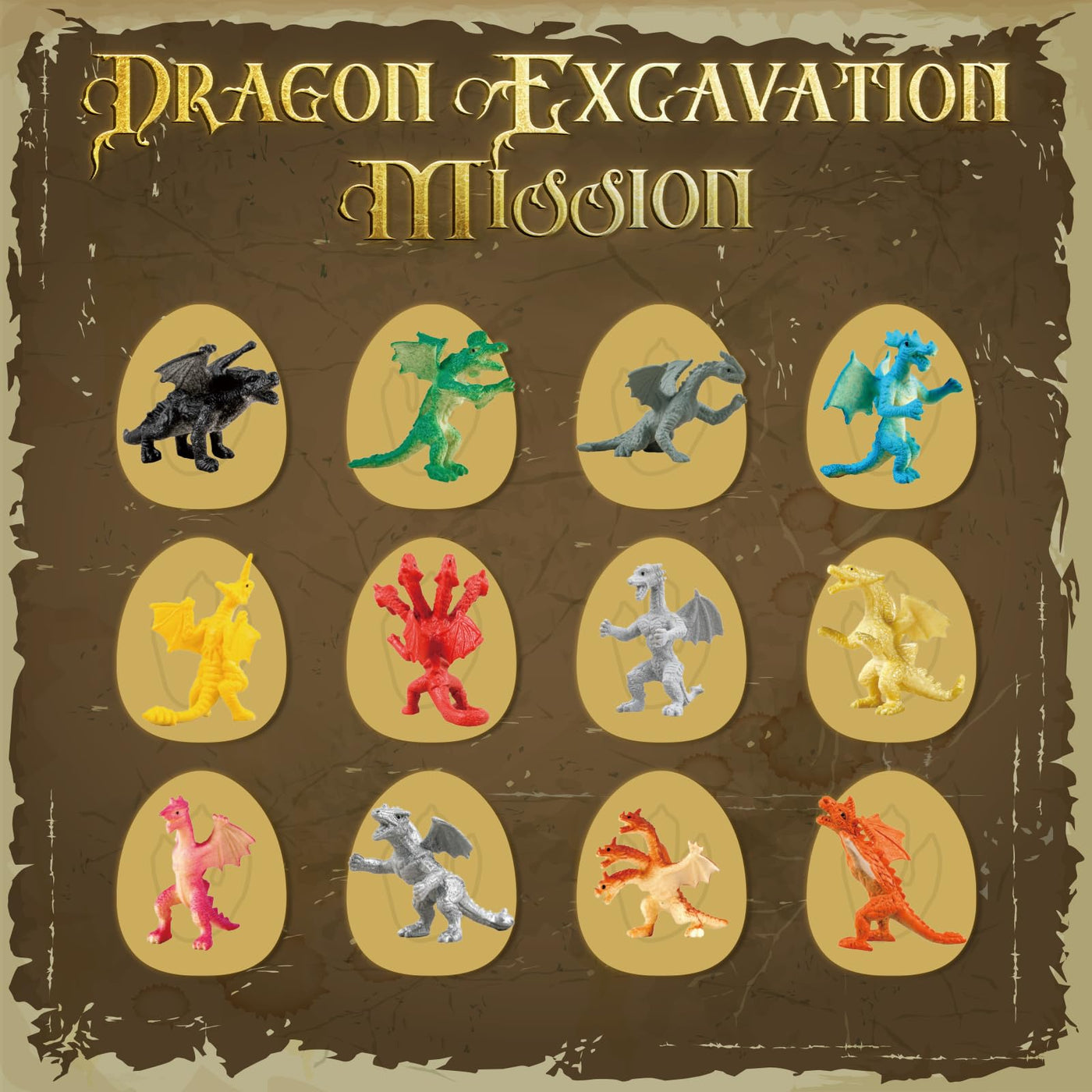 Grabset für Kinder Gold Drachenei Ausgrabungsset für Kinder - 12-Drachenspielzeug Ausgraben - Experimente Geschenk Junge Mädchen 5 6 7 8 9 10 11 12 Jahre