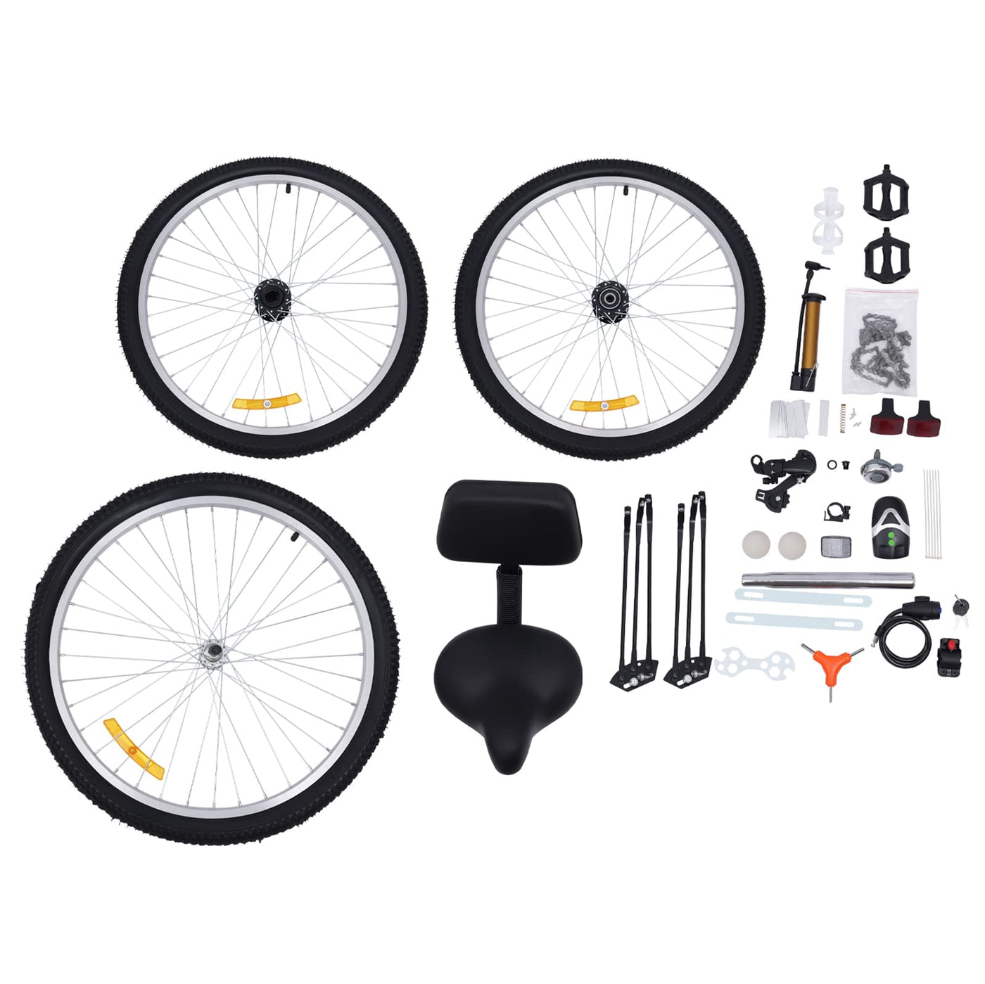 Begoniape 24 Zoll 7 Gang Dreirad für Erwachsene Senioren, Schwarz Dreirad 3 Rad Fahrräder aus Kohlenstoffstahl, Erwachsenendreirad mit Wasserbecherhalter, Korb 3 Räder Fahrrad und LED Licht