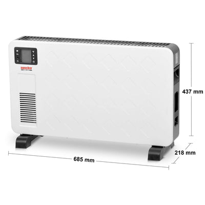 Hecht Elektroheizung (Brandneue Version) - Heizgerät für eine schnelle und wohlfühlende Wärme – Stromsparend - Mit 3 Leistungsstufen, Fernbedienung und Thermostat