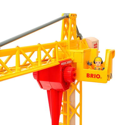 BRIO World 33835 Großer Baukran mit Licht - Zubehör für die BRIO Holzeisenbahn - Empfohlen für Kinder ab 3 Jahren