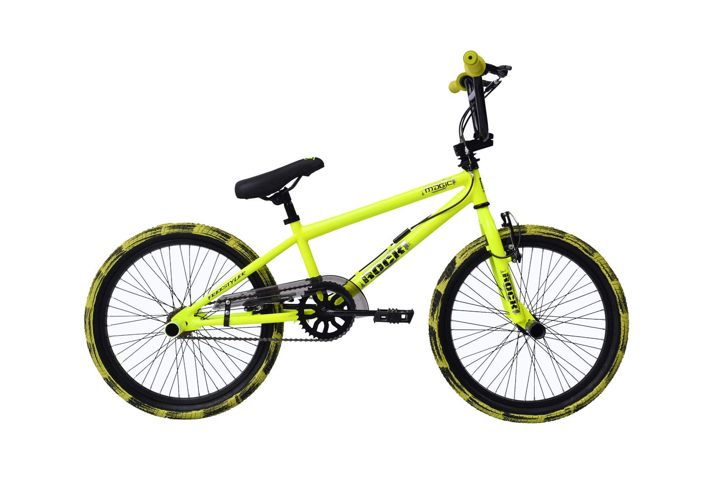 T&Y Trade 20" 20 Zoll Kinder Bike Rad Jugend Fahrrad Rad BMX KINDERFAHRRAD JUGENDFAHRRAD Freestyle 360° Rotor 4 Pegs Unisex Rock GELB
