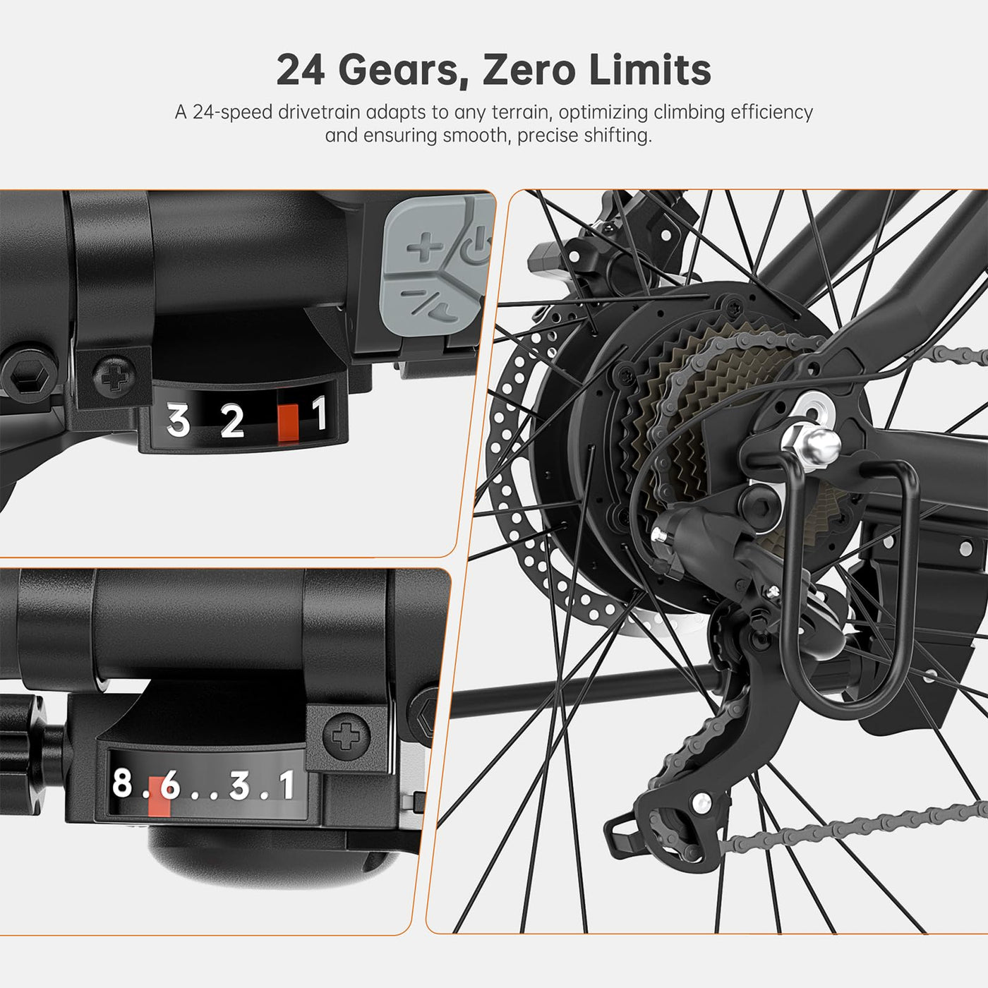 Foride Xtremer 2 27.5''/29'' E-Bike für Erwachsene, 24 Gang Elektrofahrrad mit 561.6Wh Akku, Hydraulische Scheibenbremse,120km Reichweite E Bike Herren Damen für Fahrten im Freien (Zoll, 27.5)