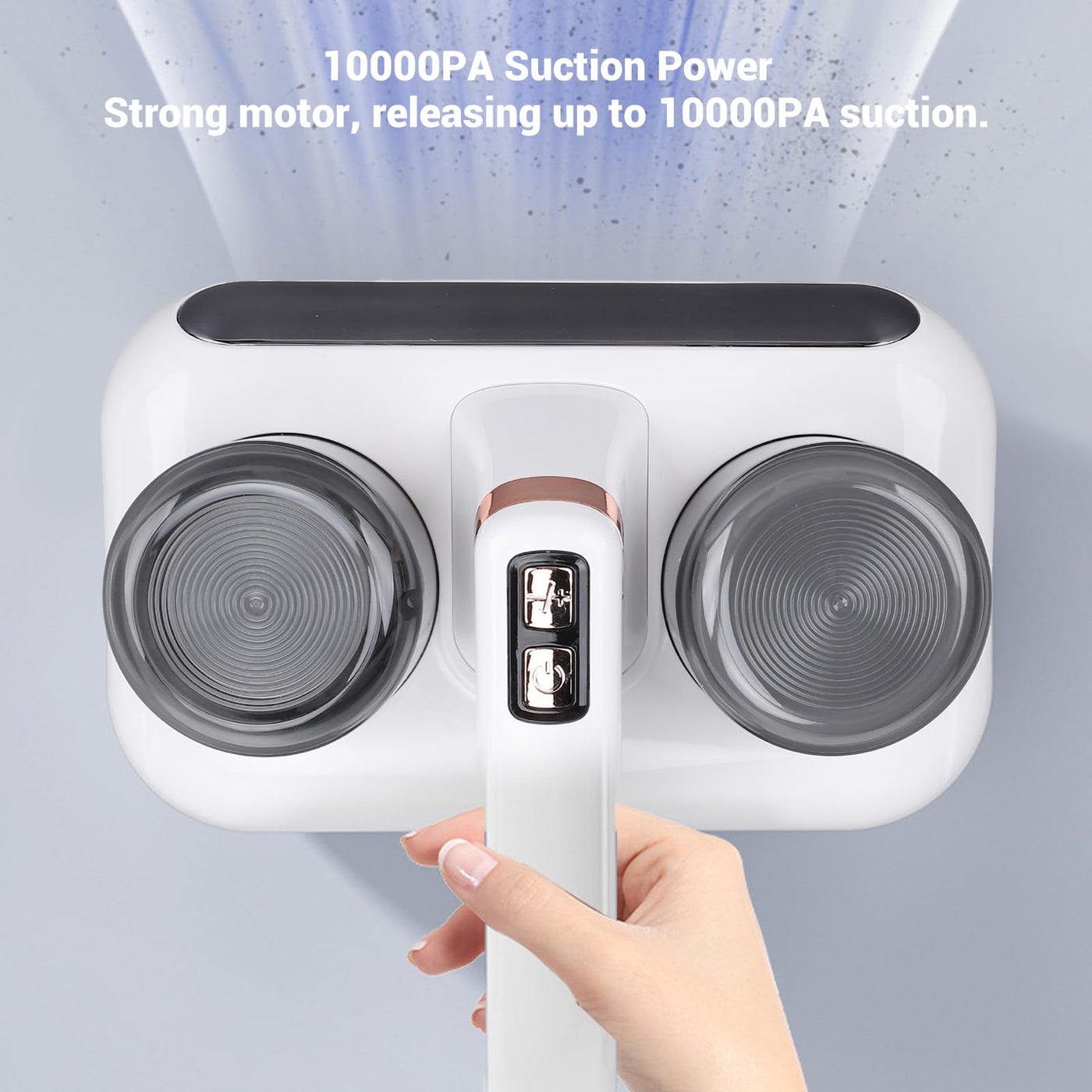 Hyuduo Matratzenstaubsauger mit Starker Saugleistung von 16 KPa und 4 Waschbaren Ersatzfiltern, Kabelloser UV-Reiniger für die Überwachung der Häuslichen Umgebung, Ideal für die