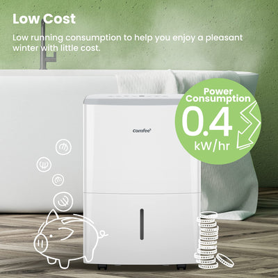 Comfee Luftentfeuchter, 20L/24h, Raumgröße ca.100m³(40m²), MDDF-20DEN7-WF, APP-fähig, White