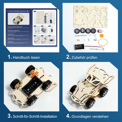 Experimente für Kinder ab 8 9 10 11 12, Auto Elektronik Baukasten, Experimentierkasten, Elektro Baukasten, Holz Auto Bausatz Kinder Spielzeug Geschenke ab 8-14 Jahre Jungen