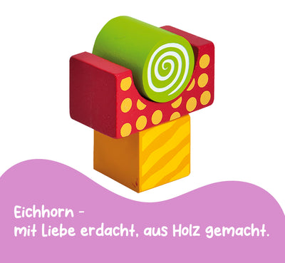 Eichhorn – bunte Holzbausteine – 50 Stück in Box, Bauklötze mit Bedruckung, aus Birkenholz, für Kinder und Babys ab 12 Monaten, Holzspielzeug, Verpackung kann variieren