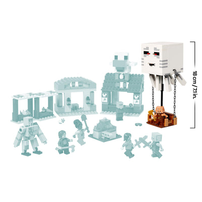 LEGO Minecraft Angriff des Ghast-Ballons - Gaming Spielzeug - Steves Haus, 4 Minifiguren - Iron Golem Figur & explodierender Brunnen Funktion - Geschenk für Jungen, Mädchen & Fans ab 10 Jahren - 21273