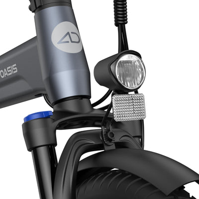 ADO E-Bike 2 × Air 20S E-Fahrrad Faltbar, klapprad Riemenantrieb,City Bike, 1 Gang, Hintermotor, ebike Damen/Herren,StVZO,ADO Smart APP,3,5-Zoll-IPS-Display (Gray+Blue)