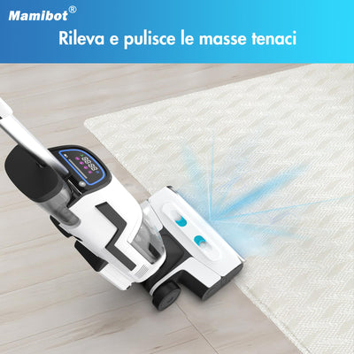 Mamibot All-in-One-Nass Trockensauger Kabellos FLOMO I Plus Multifunktions-Bodenwascher Dual-Tank-Design | Selbstreinigung LED-Display 30min Laufzeit