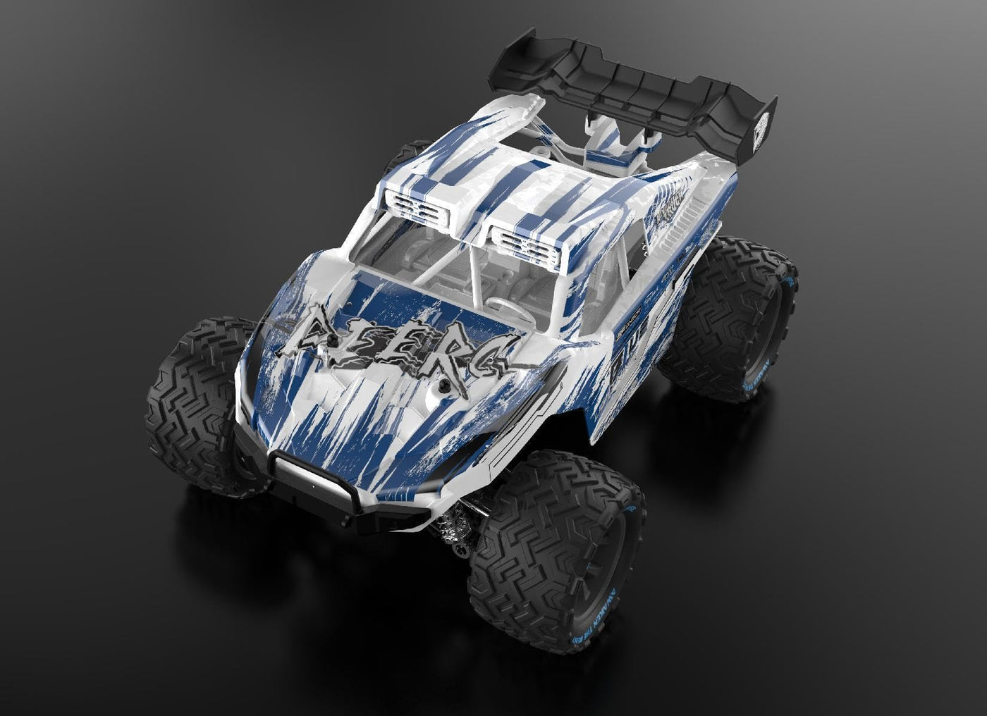 DEERC 9003E 1:14 RC-All-Terrain-Autos, 40 km/h Hochgeschwindigkeits-Offroad-RC-Truck, 4WD-Fernsteuerungsauto mit 2 Lithium-Ionen-Akkus, schnelles Monstertruck-Spielzeug für Kinder und Erwachsene