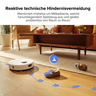 roborock Qrevo Pro Set Saugroboter mit Wischfunktion&Hebarem Wischmopp, 7000Pa, FlexiArm Design™ Kantenreinigung, 60 °C Heißwasser-Moppwäsche, zusätzlich 2 Wischmops, Roboterstaubsauger-Set(Weiß)