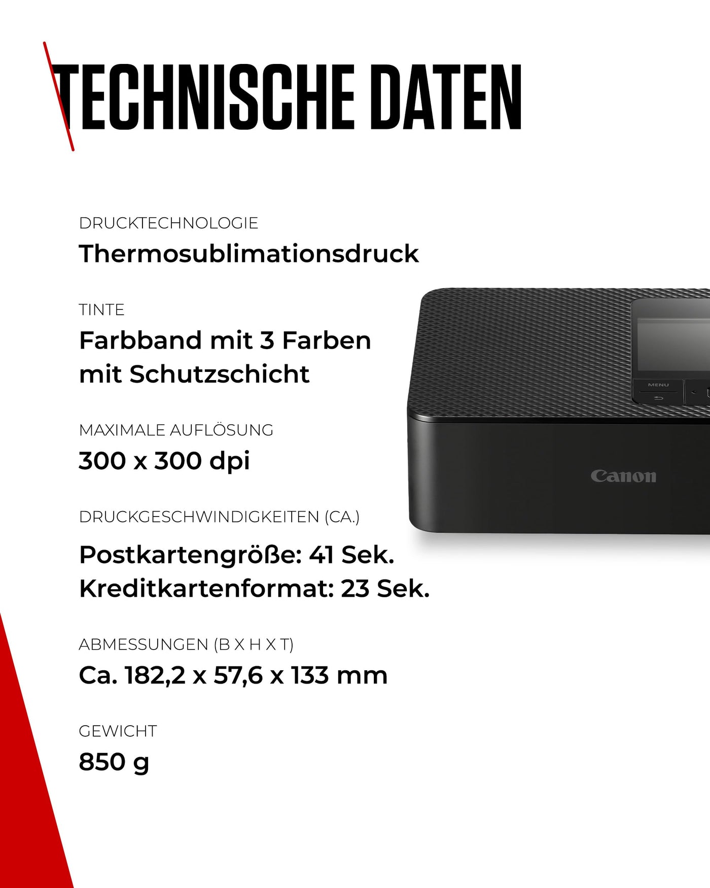 Canon SELPHY CP1500 Kompakter Fotodrucker – Drahtloses Drucken, Langlebige Fotos, USB-C & SD-Kartenanschluss – Perfekt für Scrapbooks und Fotoalben (Schwarz)