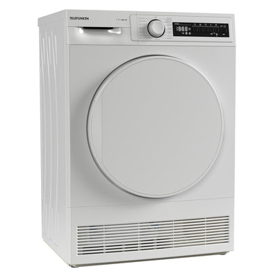 Telefunken T-11-400-W Kondenstrockner / 7kg Trockner mit 15 Programmen, Startzeitvorwahl, Knitterschutz & reversierenden Trommelbewegungen, weiß