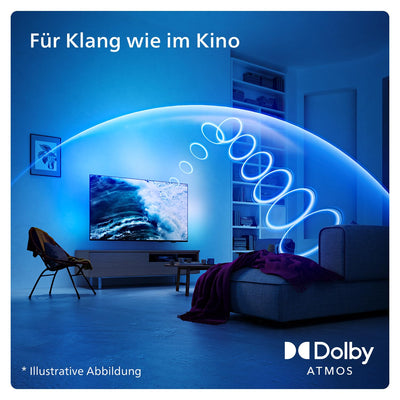Philips Ambilight 43PUS8109 4K LED Smart TV - 43-Zoll Display mit Pixel-präziser Ultra HD, Titan OS Plattform und Dolby Atmos, Funktioniert mit Alexa und Google Sprachassistent - Satiniertes Chrom