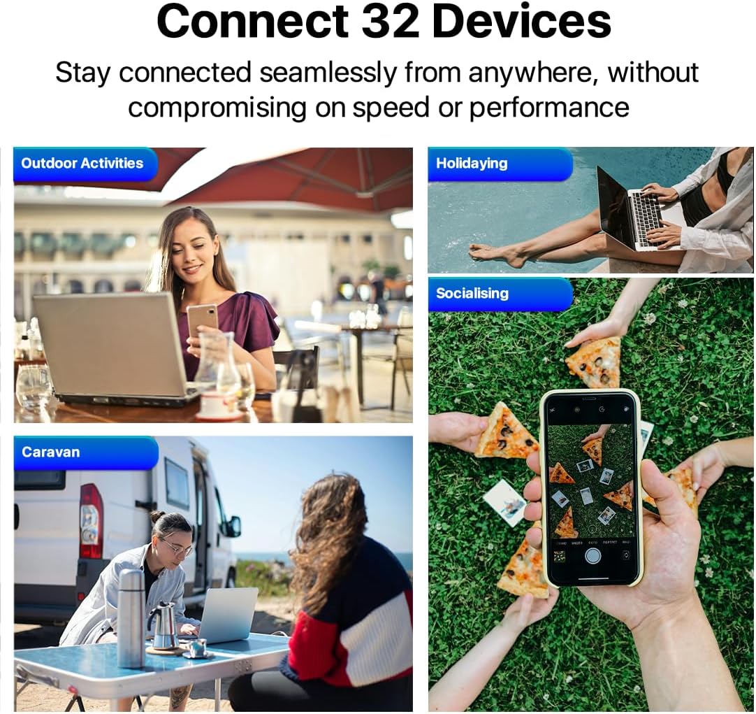 ZTE U10S Pro Blue, 4G+LTE Mobile Wi-Fi 6, freigeschalteter, kostengünstiger tragbarer Reiserouter, verbindet 32 Geräte, 3000 mAh, 10 Stunden Akkulaufzeit, läuft in Allen weltweiten Netzwerken
