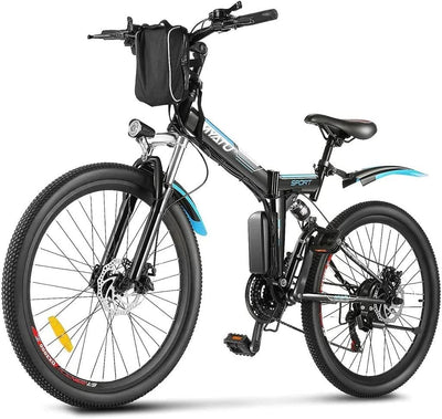 MYATU E-Bike 26 Zoll Elektrofahrrad faltbar E-Klapprad Pedelec mit 36V 10,4Ah Akku für eine Reichweite bis 60km, 250W Motor und Shimano 21-Gang E-Mountainbike, Schwarz