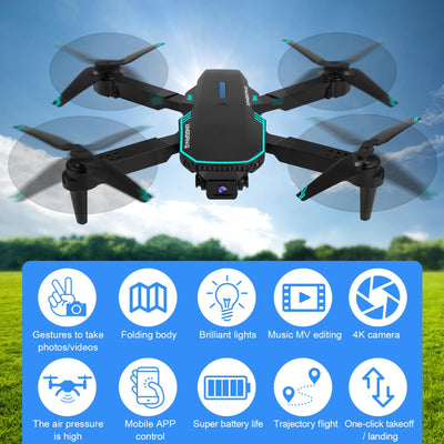 Drohne mit Kamera 720P HD für Kinder, WiFi FPV Drone für Anfänger, RC Quadcopter mit 2 Akku, Schwerkraft Sensor, 3D Flip Mode, Ein-Tasten-Start/Landung, Höhenhaltemodus, Headless Mode