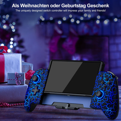 Schalter Controller für Schalter/OLED Controller, Full-Size Grip One-Piece Wireless Switch Joypad mit 9-Farbleuchten. Ideal für diejenigen, die Handheld-Modus mit APP, Turbo und Programmierung