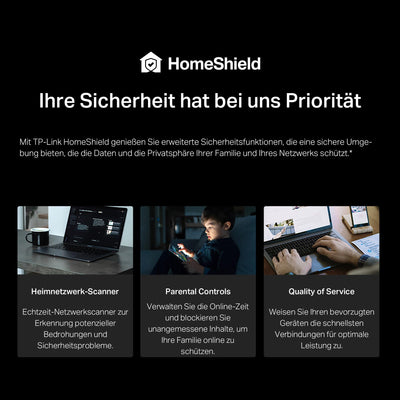 TP-Link WiFi 7 Router Archer BE3600 | Dual-Band WLAN 3570 Mbps | 2 x 𝟐,𝟓𝐆-𝐏𝐨𝐫𝐭𝐬 | USB 3.0 | EasyMesh | VPN-Clients und -Server | HomeShield