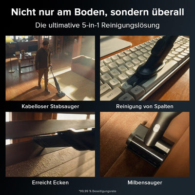 roborock F25 ACE Combo 5-in-1 kabelloser Staubsauger, 20.000 Pa Absaugleistung, für nasse und trockene Verschmutzungen, mit Selbstreinigung und -trocknung.