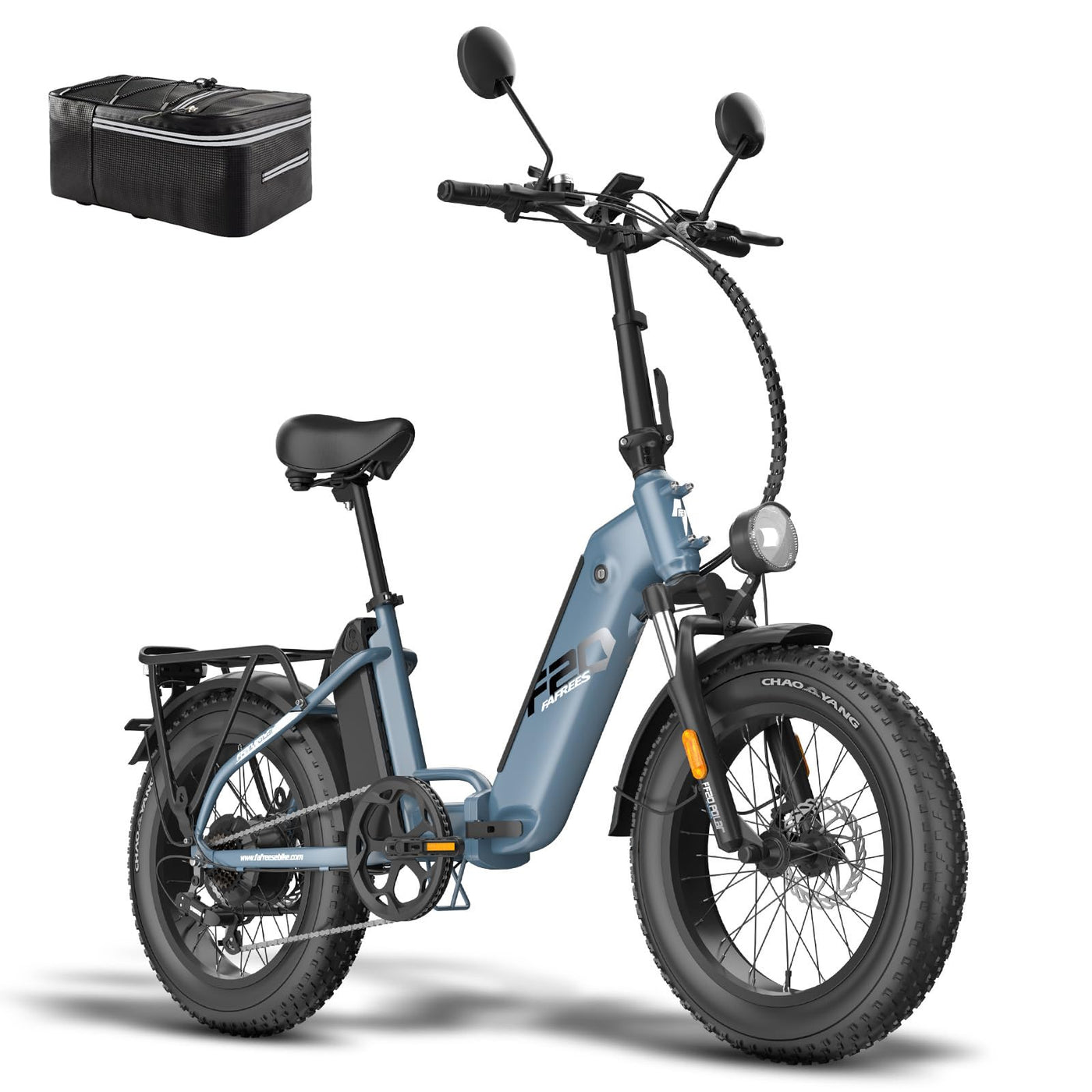 Fafrees FF20 Polar E Bike Herren Faltbar mit 48V 13,4Ah*2 Akkus bis 170KM [ Offiziell ] E-Bike Klapprad 20 Zoll, Elektro Mountainbike E-Bike Damen 150KG, Elektrofahrrad Fatbike Erwachsene StVZO. 20°