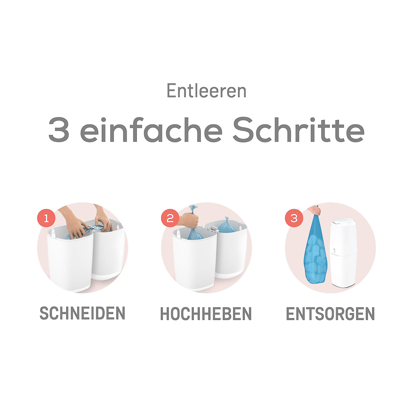 Angelcare Original Classic XL Windeleimer, 5 x weniger Folienverbrauch, Umweltfreundlicheres System mit 1 Nachfüllkassette
