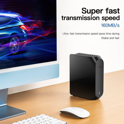 UnionSine 10TB Externe Festplatte, 3,5 Zoll USB 3.0 Backups HDD Tragbarefür für PC, Mac, TV, PS4, Schwarz HD3510