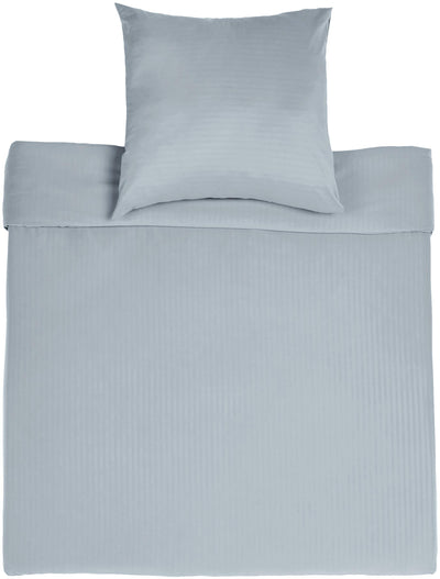 Amazon Basics 2Stück Deluxe-Bettwäsche-Set aus Mikrofaser, 135 x 200 cm, dunkelgrau, Gestreift