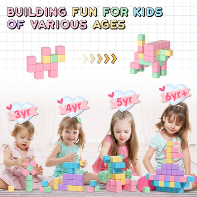 Apluses Magnetische Bausteine – Kinderspielzeug, magnetisches Bauspielzeug, Puzzlebaustein, Magnetisches Konstruktionsspielzeug für Kinder, geeignet für Jungen und Mädchen ab 3 Jahren