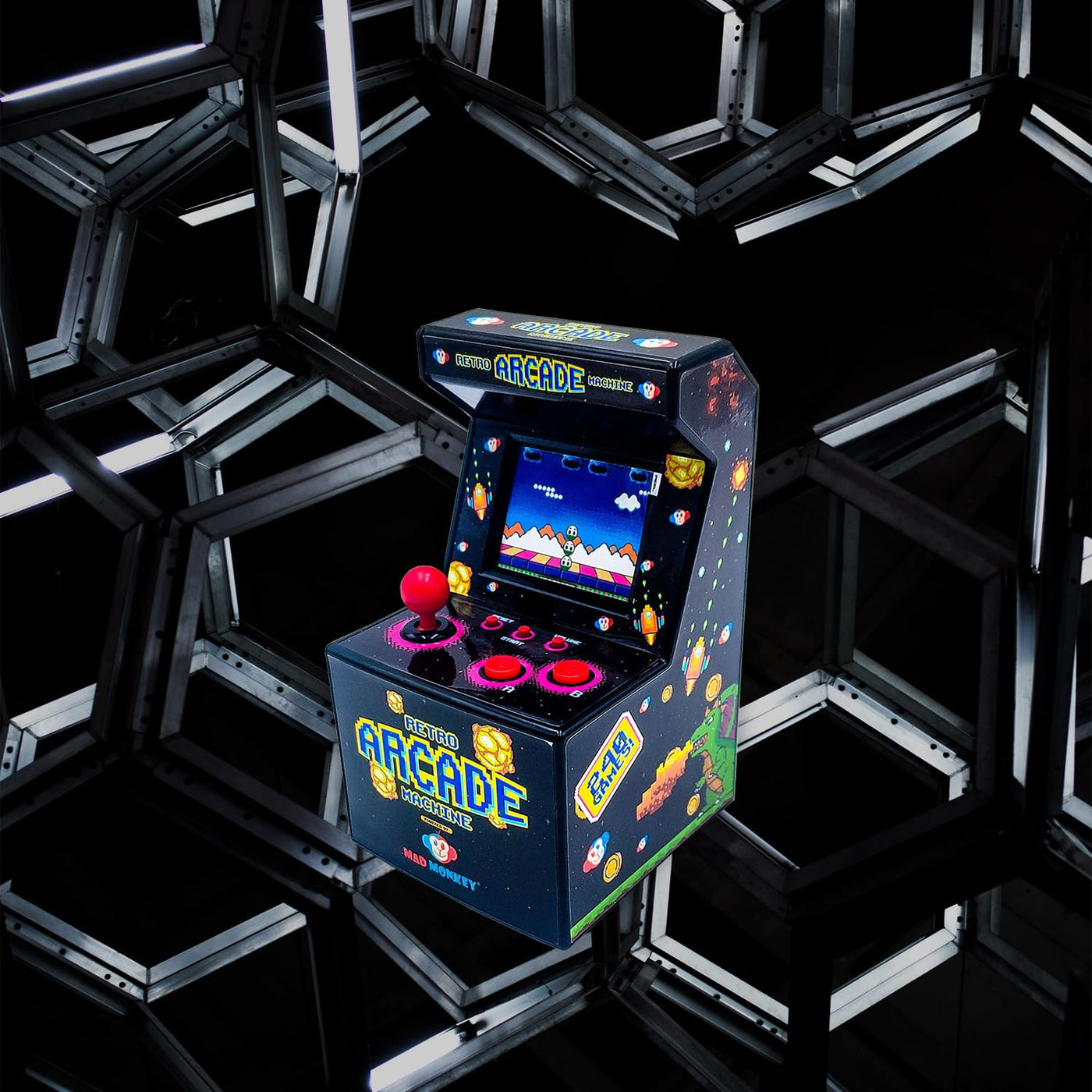 Retro Konsole mit 240 Spielen - 8 Bit Arcade Maschine in 2.5 Zoll - Perfekte Retro Spielekonsole für Gaming Fans - Mini Arcade für pure Nostalgie