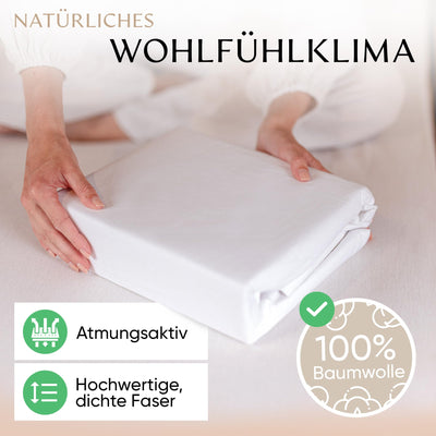 Rosentahl Baumwoll-Bettwäsche-Set atmungsaktiv Deckenbezug & Kissenbezug - Allergikerfreundlich, sorgt für erholsamen Schlaf ohne Hautirritationen - Bettbezug, Bettdeckenbezug,(Weiß, 200x220cm) 3tlg