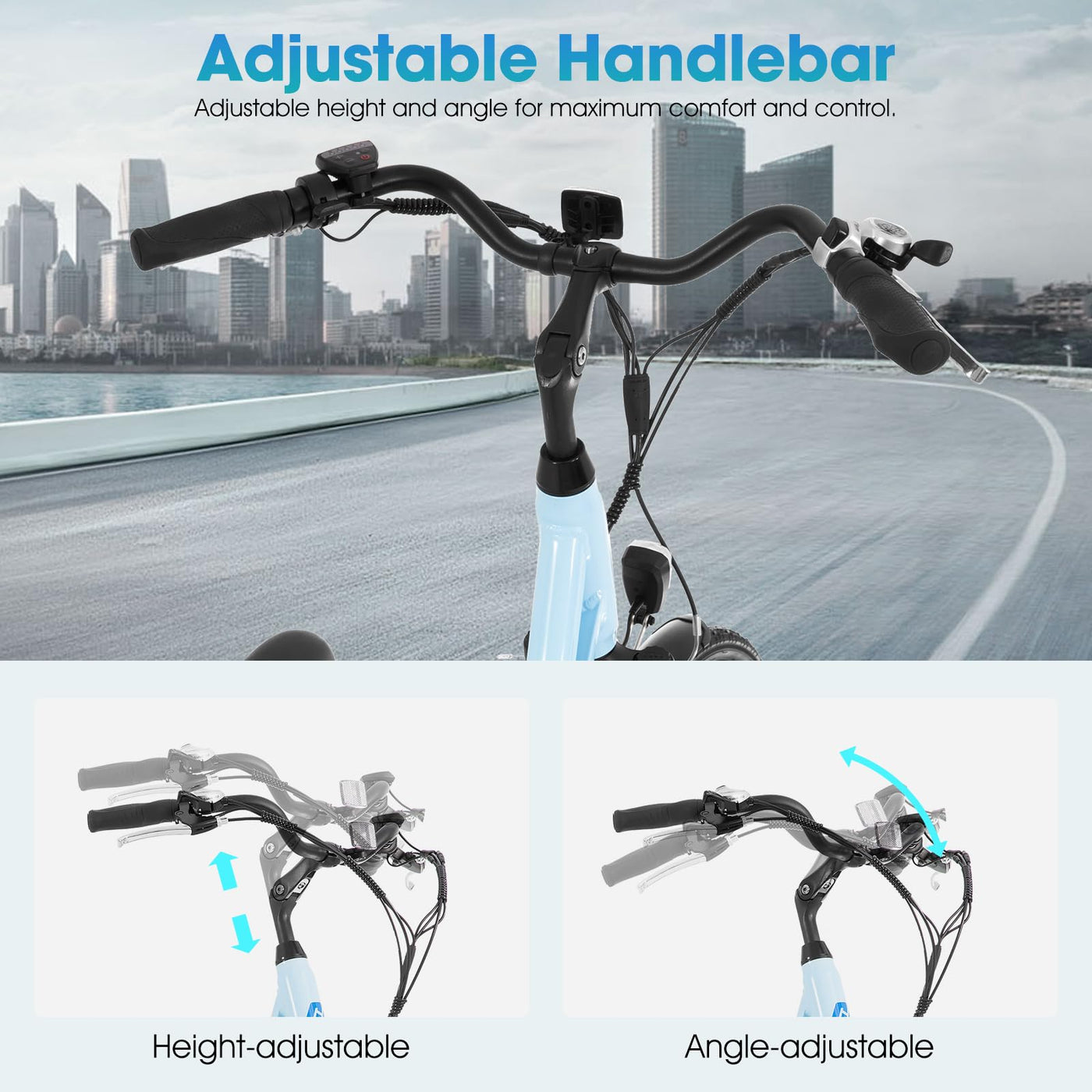 Hiland 28 Zoll Elektrofahrrad für Männer und Frauen, 250W City Pendler Elektrofahrrad, E City Bike für Erwachsene, Weiß