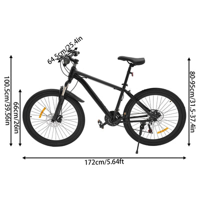 Akuoyiexemye 26 Zoll MTB Pro Mountainbike 21 Gang, Hochleistungs-Doppelscheibenbremsen & Federweg-System, All-Terrain Fahrrad mit Sicherheitsreflektoren & Leichtbaurahmen