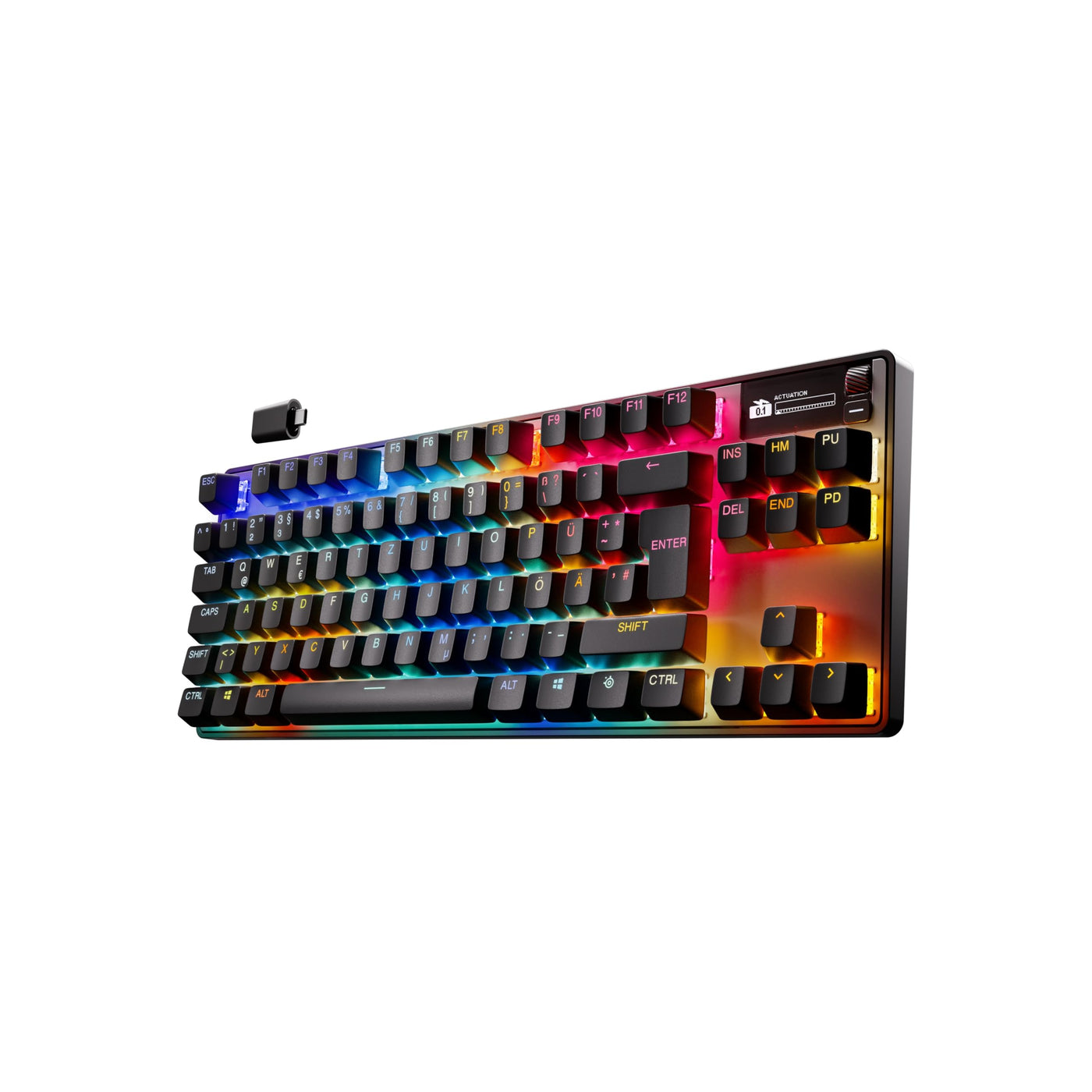 SteelSeries Apex Pro TKL Wireless Gen 3 - HyperMagnetic Gaming-Tastatur - OmniPoint 3.0 Switches - Anpassbares Ansprechverhalten - Sofort einsetzbare Presets - Rapid Tap/SOCD - OLED - DE QWERTZ Layout
