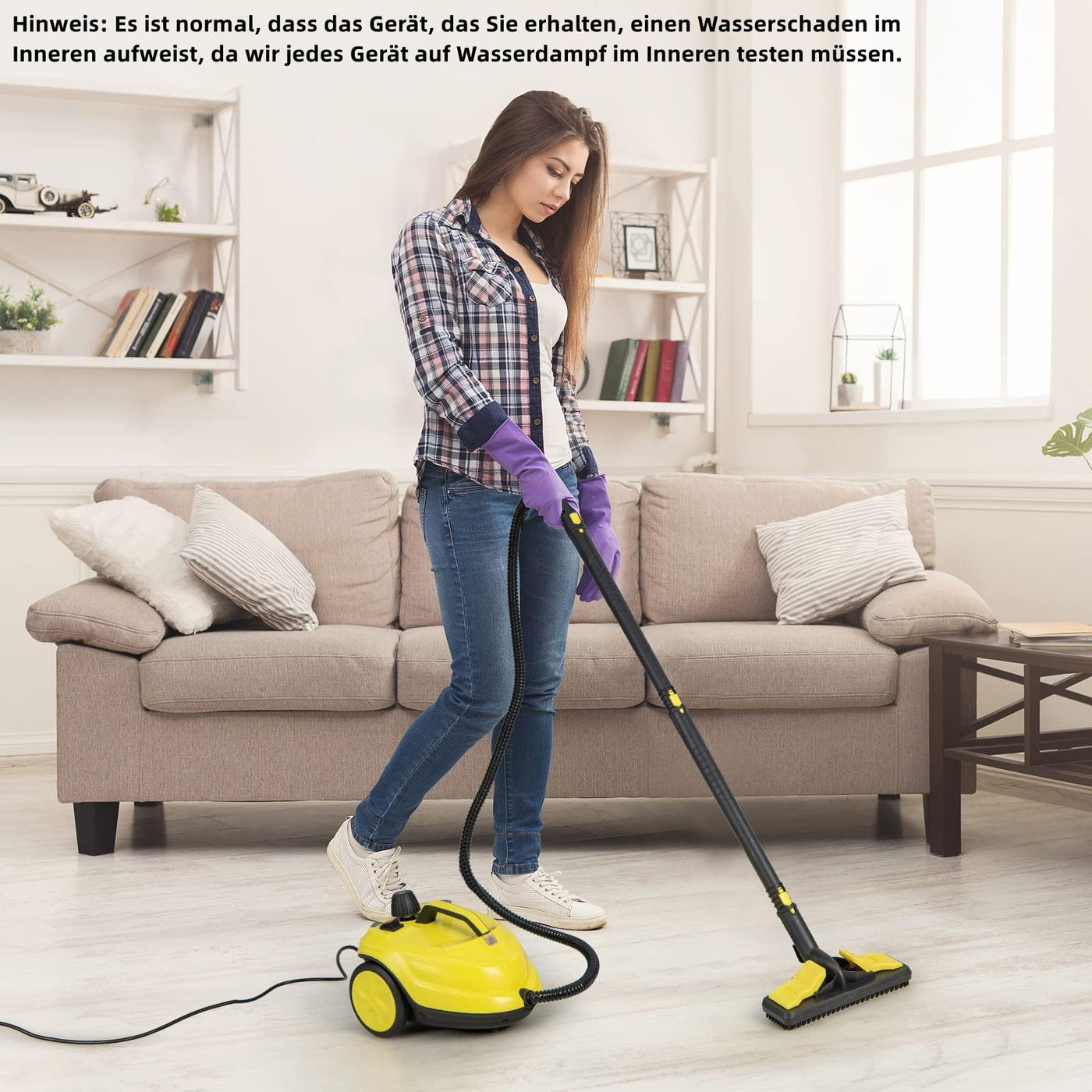 RELAX4LIFE Dampfreiniger, Dampfdruck: 5 bar, Leistung: 2000 W, Flächenleistung: 108 m², Tank: 1,8 L, Aufheizzeit: 8 min., mit Bodenreinigungsset, Düsen, für Teppiche, Boden, Fliese, Fenster, Sofa