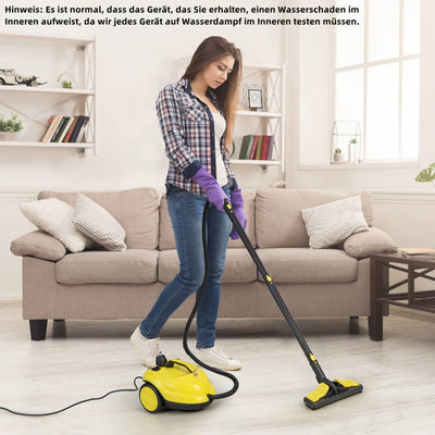 RELAX4LIFE Dampfreiniger, Dampfdruck: 5 bar, Leistung: 2000 W, Flächenleistung: 108 m², Tank: 1,8 L, Aufheizzeit: 8 min., mit Bodenreinigungsset, Düsen, für Teppiche, Boden, Fliese, Fenster, Sofa