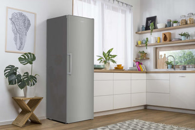 Gorenje R 619 EES5 Kühlschrank / 185cm / Umluft-Kühlsystem/Schnellkühlfunktion/Kühlteil 398 Liter/Inox Look, Silber