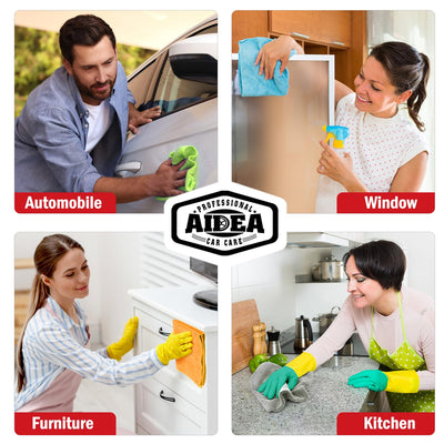 AIDEA Microfasertücher Mikrofasertücher 24 Pack, Wiederverwendbare Mikrofasertuch ReinigungstüCher, Fusselfrei, Streifenfrei Staubtuch für Haus, Küche, Auto, Motorrad, Fenster, 30 X 40 cm