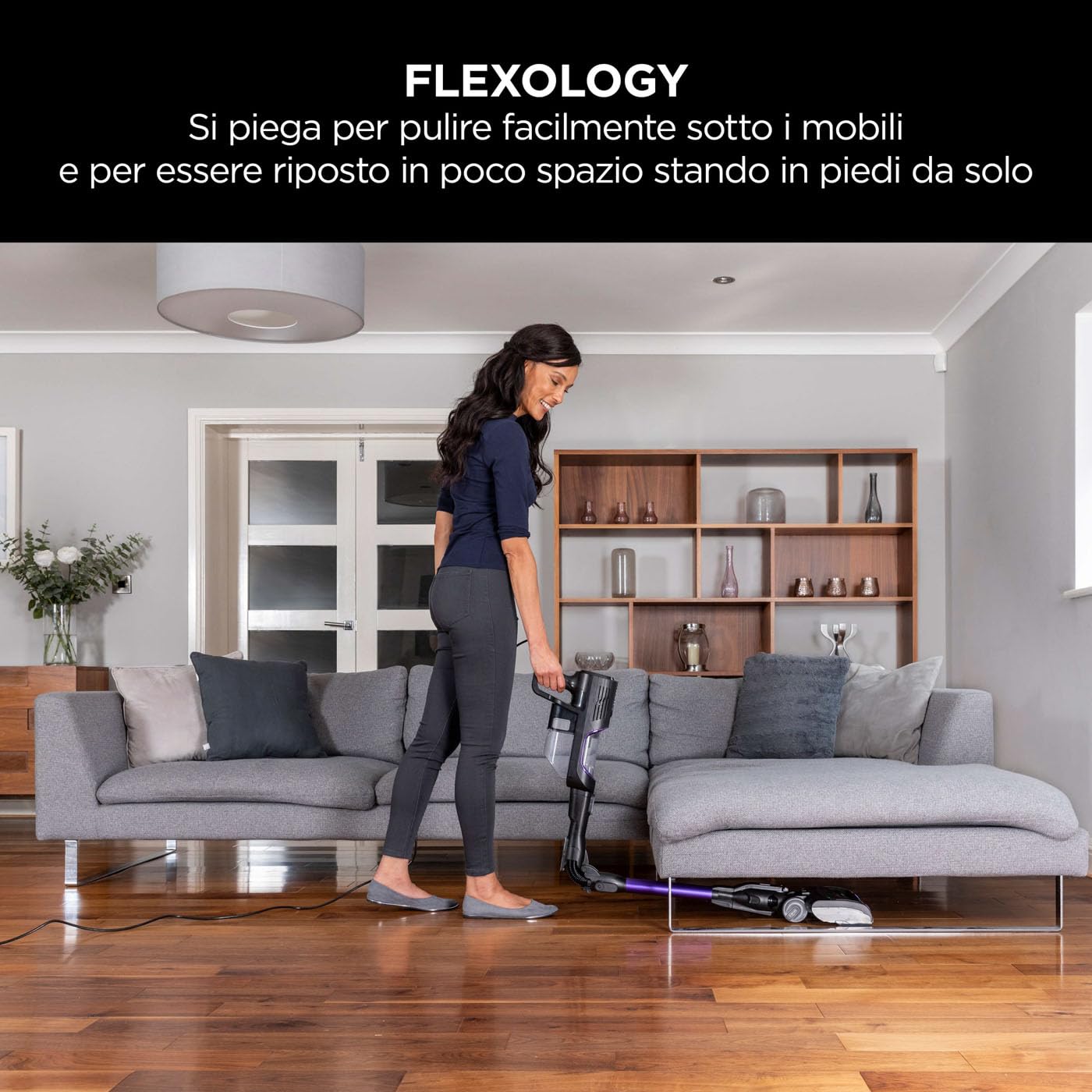 Shark Kabelstaubsauger mit Anti-Hair-Wrap-Technologie, flexibel für die Reinigung unter Möbeln, DuoClean-Staubsauger mit Fugen- und Polsterreinigungs-Aufsatz, 10m Netzkabel, Lila/Schwarz, HZ500EU