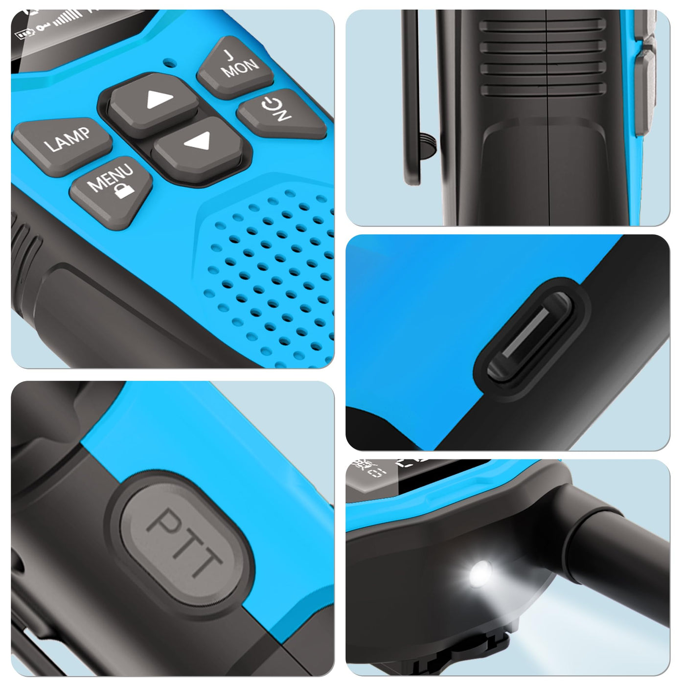 Walkie Talkie 4er Set,NXGKET Walkie Talkie Aufladbar für Erwachsene Kinder Funkgeräte,Große Reichweite 5km Walki Talki mit Li-ion Akku,Walkie Talkies VOX Taschenlampe für Freien, Camping, Wandern