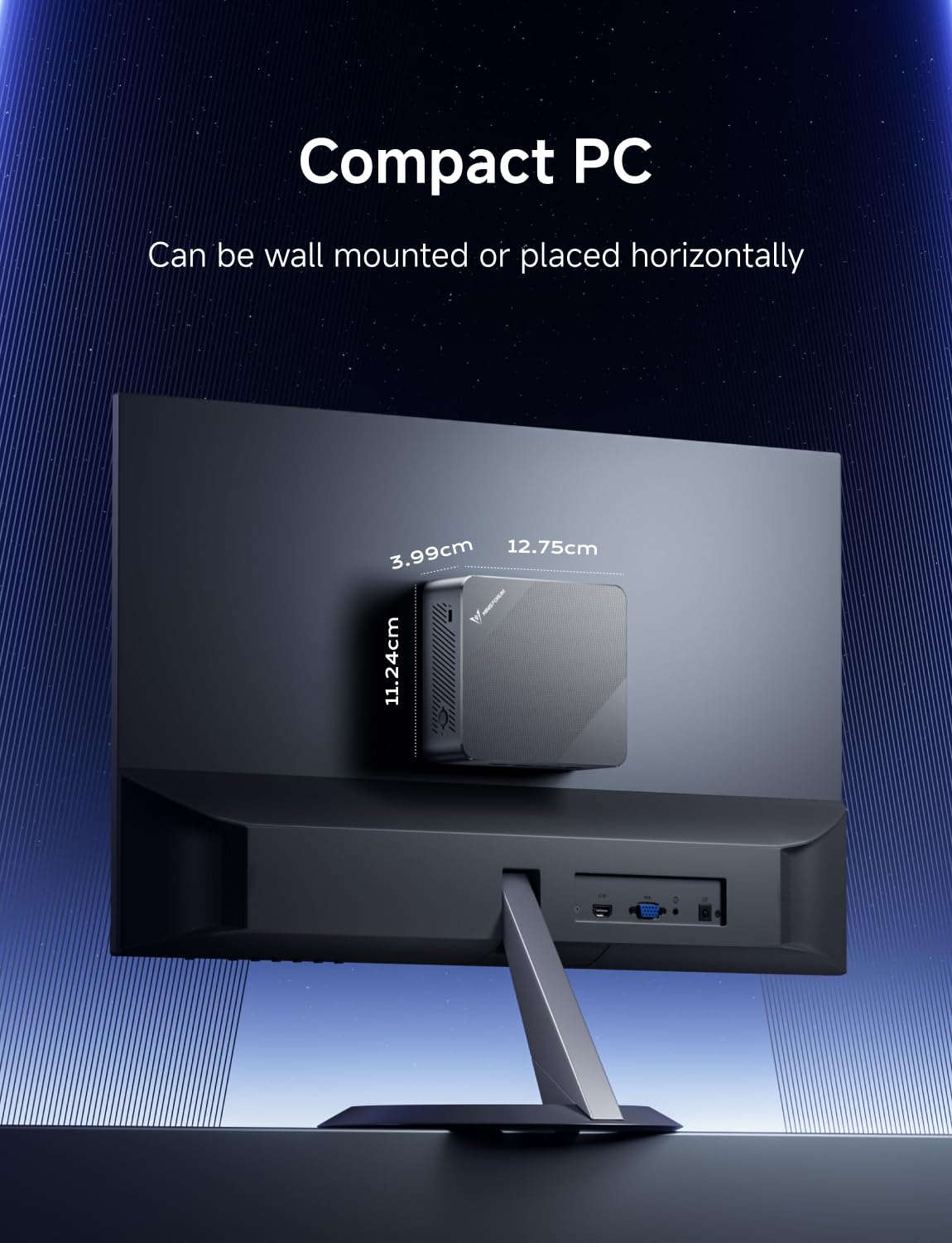 MINIS FORUM Mini-PC UN100P, Intel Alder Lake der 12. Generation – N100, 16 GB DDR4 RAM 512 GB PCIe SSD, 2 x HDMI 2.1 TMDS/USB-C, 4 x USB-Anschlüsse, 2,5 G RJ45, WiFi 6, BT5.2