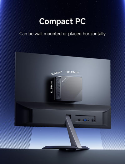 MINIS FORUM UN100P Mini-PC, Intel Alder Lake der 12. Generation – N100, 16 GB DDR4 RAM 512 GB PCIe SSD, 2 x HDMI 2.1 TMDS/USB-C, 4 x USB-Anschlüsse, WiFi 6, BT5.2, 2,5 G RJ45