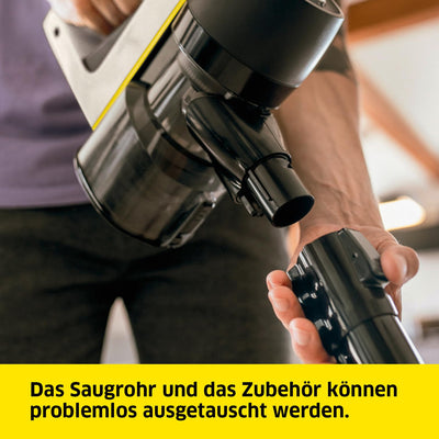 Kärcher Akku-Staubsauger VC 4 Cordless myHome, 2 Saugstufen, Laufzeit: bis zu 30 min., Gewicht: 2,3 kg, inkl. 21,6 V Akku, Ladegerät, Wandhalterung, Boden- und Fugendüse, 2-in-1-Staubbürste