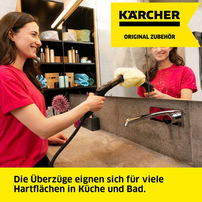 Kärcher Original Handdüse Überzugsset kompatibel mit Dampfreiniger Kärcher SC - Für Bad und Küche, geeignet für jede Art von Oberfläche, maschinenwaschbar, bunt, 2 Stück, Gelb