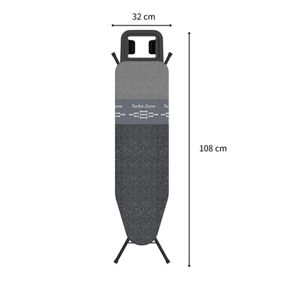 Rörets Bügelbrett Dual Action Next – Technologie, Turbo & Park Zone – 4-lagige Polsterung und Bezug – Höhenverstellbar - Bügelfläche 32x108 cm