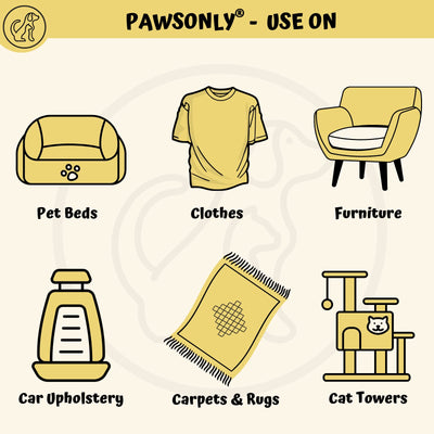 PawsOnly Tierhaarentferner | Katzenhaarentferner | Hundehaare Entfernen | Fusselentferner für Sofa Auto Teppich Kratzbaum Kleidung | Tragbarer | Fusselbürste Tierhaare Pet Hair Remover (Orange)