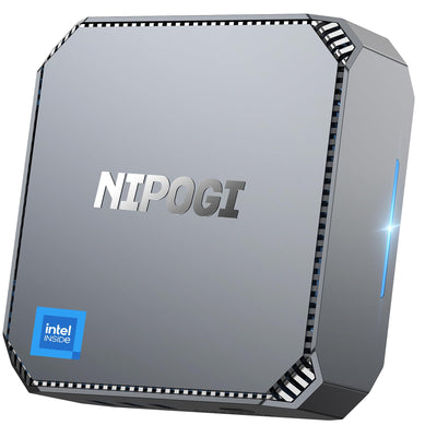 NiPoGi AK2 Plus Mini PC, Ιntel Alder Lake-N100 (bis zu 3,40 GHz, TDP 6 W), 16GB DDR4 512GB M.2 SSD Mini Desktop Computer, 2X HDMI, 4K UHD Dual Display Micro PC mit VESA/RJ45/Dual WiFi